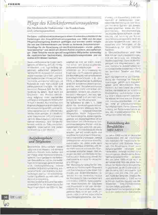 Vorschauseite 1: Pflege des Klinikinformationsystems