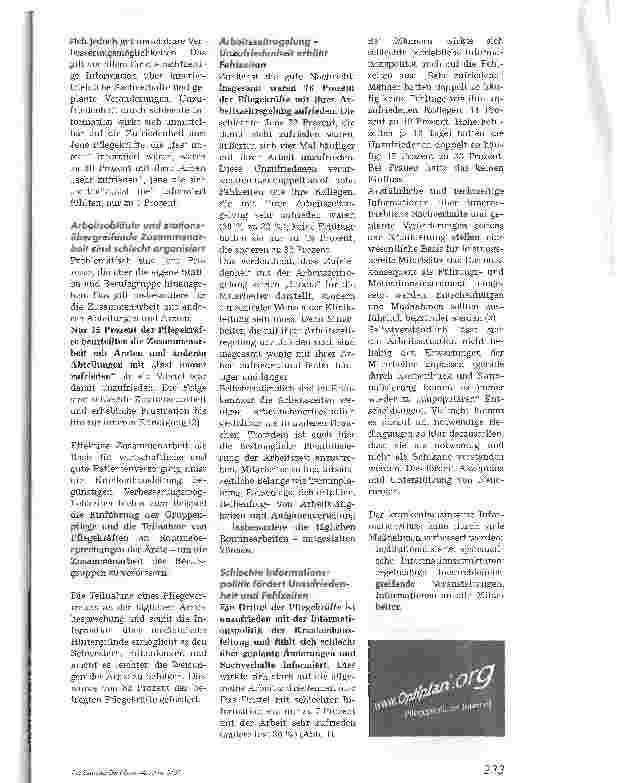 Vorschauseite 2: Fehlzeiten im Pflegebereichdurch schlechte Organisation