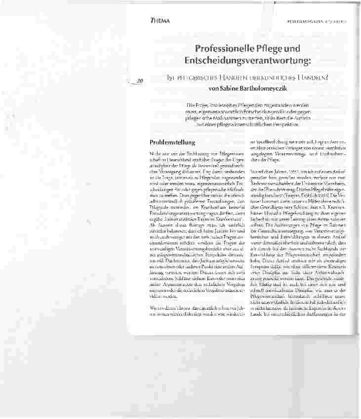 Vorschauseite 1: Professionelle Pflege und Entscheidungsverantwortung:IST PFLEGERISCHES HANDELN HEILKUNDLICHES HANDELN?