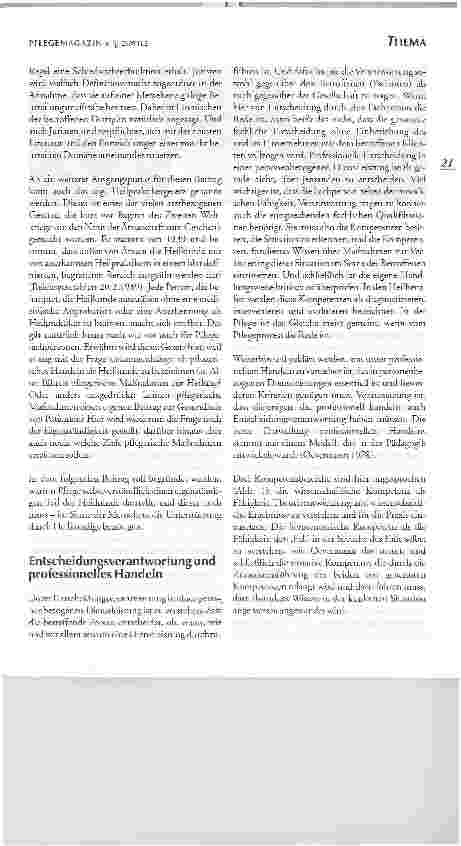 Vorschauseite 2: Professionelle Pflege und Entscheidungsverantwortung:IST PFLEGERISCHES HANDELN HEILKUNDLICHES HANDELN?