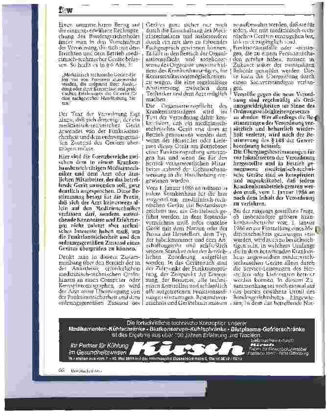 Vorschauseite 2: Die Medizingeräteverordnung vom 14. Jan. 1985