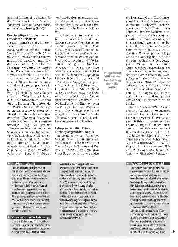 Vorschauseite 2: Die Behandlungskette im BlickPflegedienst organisiert die Hilfsmittelversorgung von der Beratung bis zur Vergabe