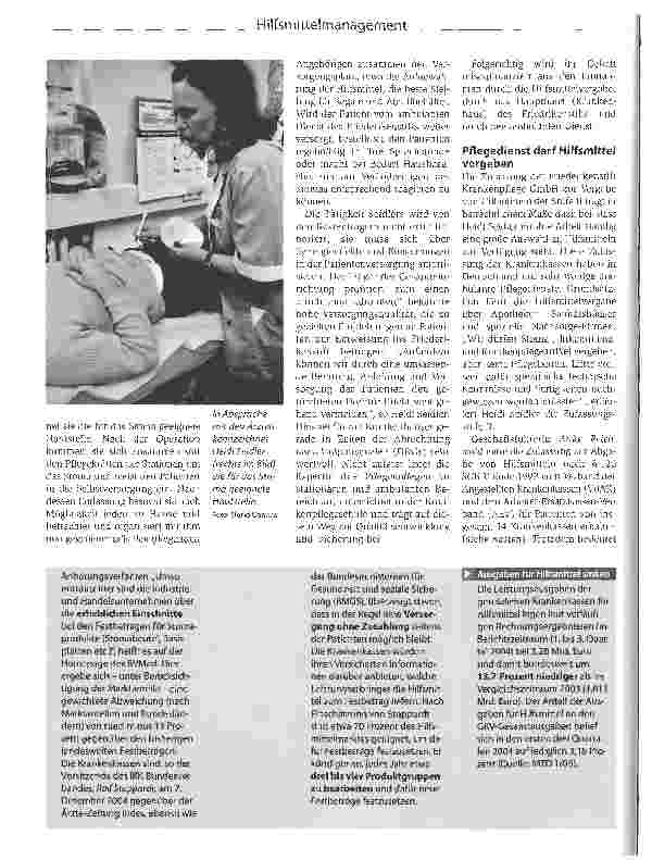 Vorschauseite 3: Die Behandlungskette im BlickPflegedienst organisiert die Hilfsmittelversorgung von der Beratung bis zur Vergabe