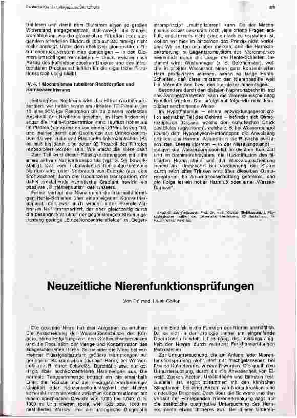 Vorschauseite 1: Neuzeitliche Nierenfunktionsprüfungen