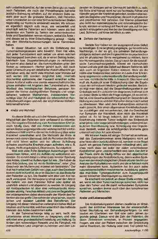 Vorschauseite 2: Tumornachsorge - aktives Aufgabenfeld