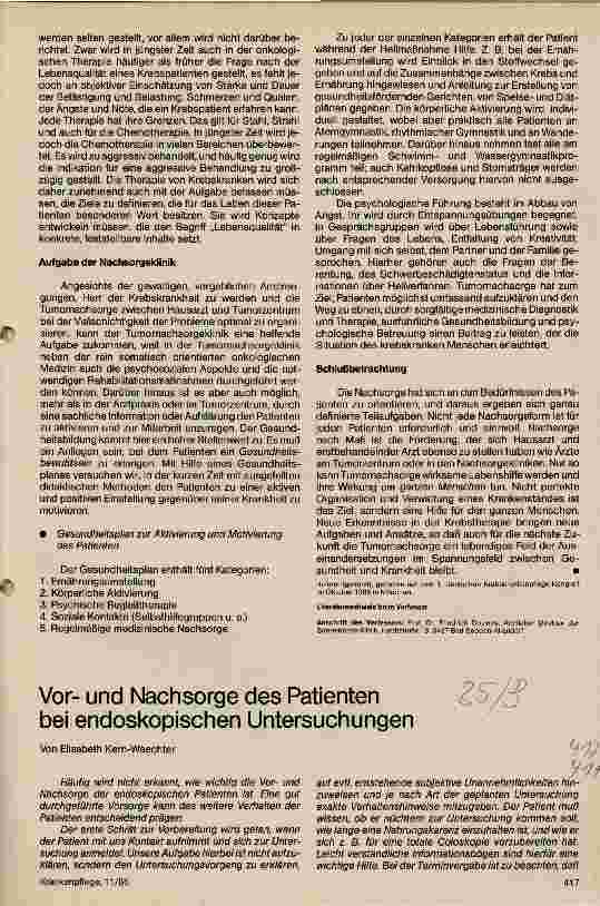Vorschauseite 3: Tumornachsorge - aktives Aufgabenfeld