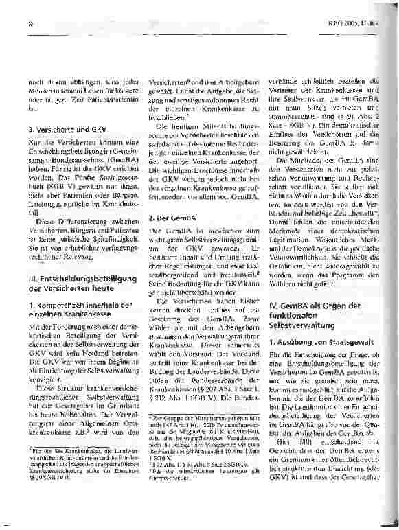 Vorschauseite 2: Legitimierung und/oder Institutionalisierung einer Patientenvertretung in den Lenkgremien des Gesundheitswesens