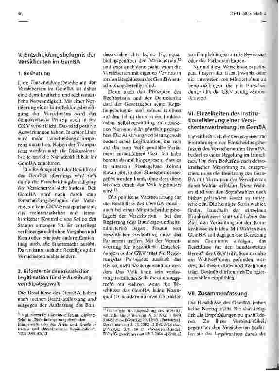 Vorschauseite 4: Legitimierung und/oder Institutionalisierung einer Patientenvertretung in den Lenkgremien des Gesundheitswesens