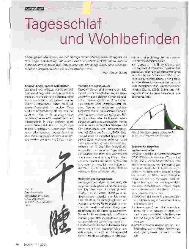 Vorschauseite 1: Tagesschlaf und Wohlbefinden