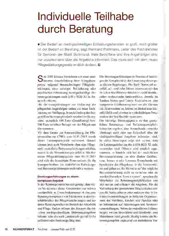 Vorschauseite 1: Individuelle Teilhabe durch Beratung