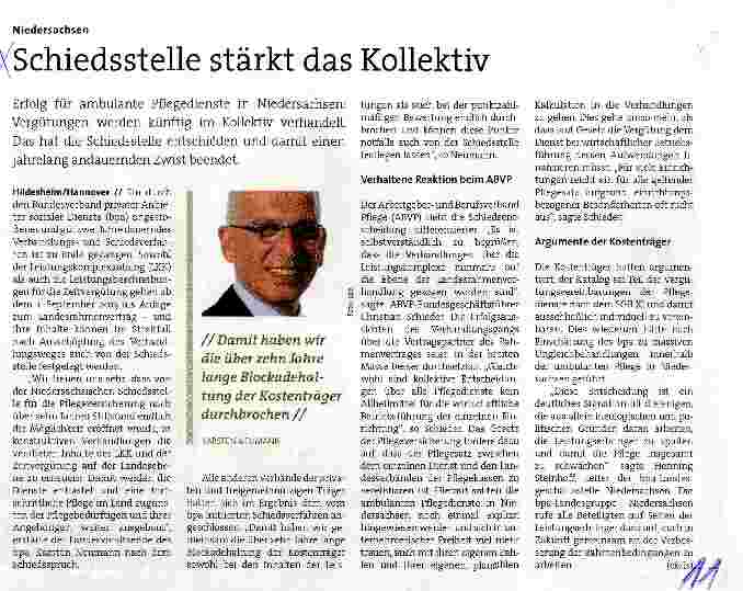 Vorschauseite 1: Schiedsstelle stärkt das Kollektiv