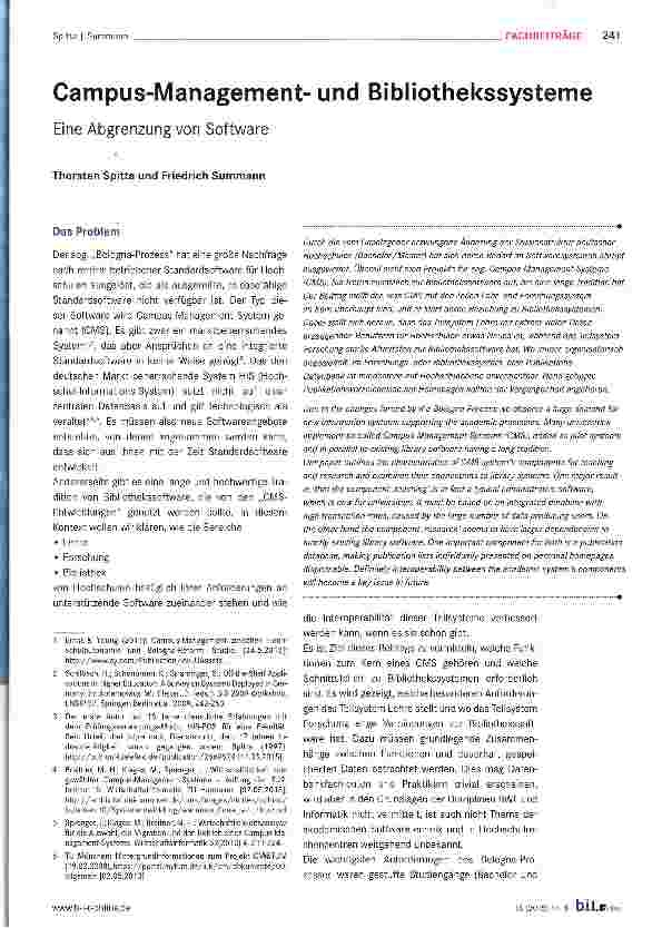 Vorschauseite 1: Campus-Managementund Bibliothekssysteme