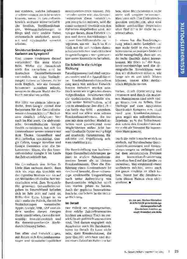 Vorschauseite 2: Hat das Krankenhausstruktur-gesetz seinen Namen verdient?