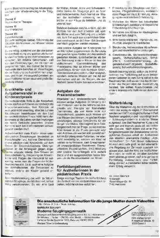 Vorschauseite 2: Die Arzthelferin in der kinderärztlichen Praxis Ausbildung, Fortbildung und Weiterbildung