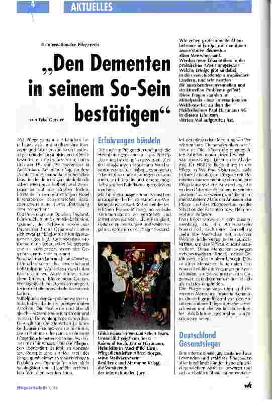 Vorschauseite 1: Den Dementen in seinem So-Sein bestätigen