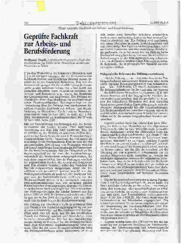Vorschauseite 1: Geprüfte Fachkraft zur Arbeitsund Berufsförderung