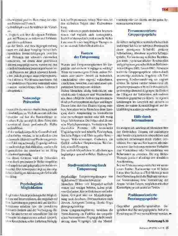 Vorschauseite 2: Förderung der seelisch-körperlichen Gesundheit Die Bedeutung der Psyche
