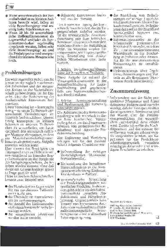 Vorschauseite 2: Sortimentsunabhängiger Handlungsspielraum
