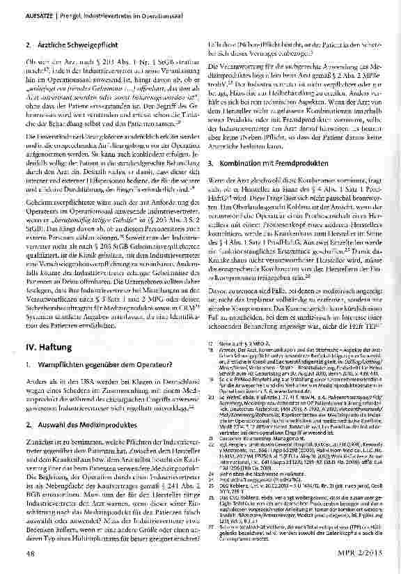 Vorschauseite 3: Industrievertreter im Operationssaal