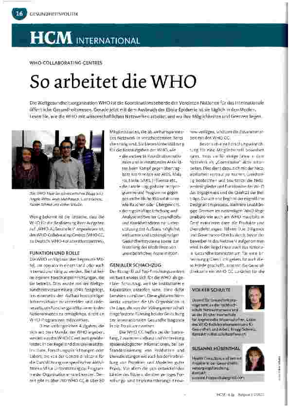 Vorschauseite 1: So arbeitet die WHO