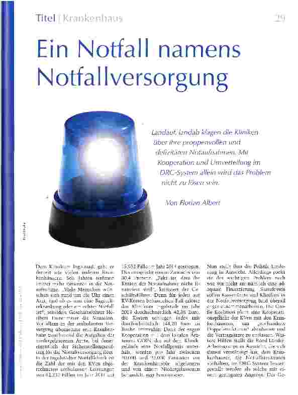Vorschauseite 1: Ein Notfall namens Notfallversorgung