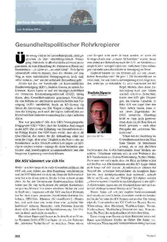 Vorschauseite 1: Gesundheitspolitischer Rohrkrepierer