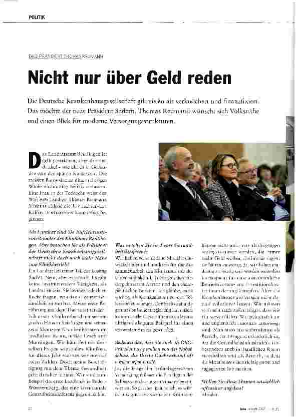 Vorschauseite 1: Nicht nur über Geld reden