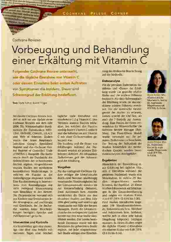 Vorschauseite 1: Vorbeugung und Behandlung einer Erkältung mit Vitamin C