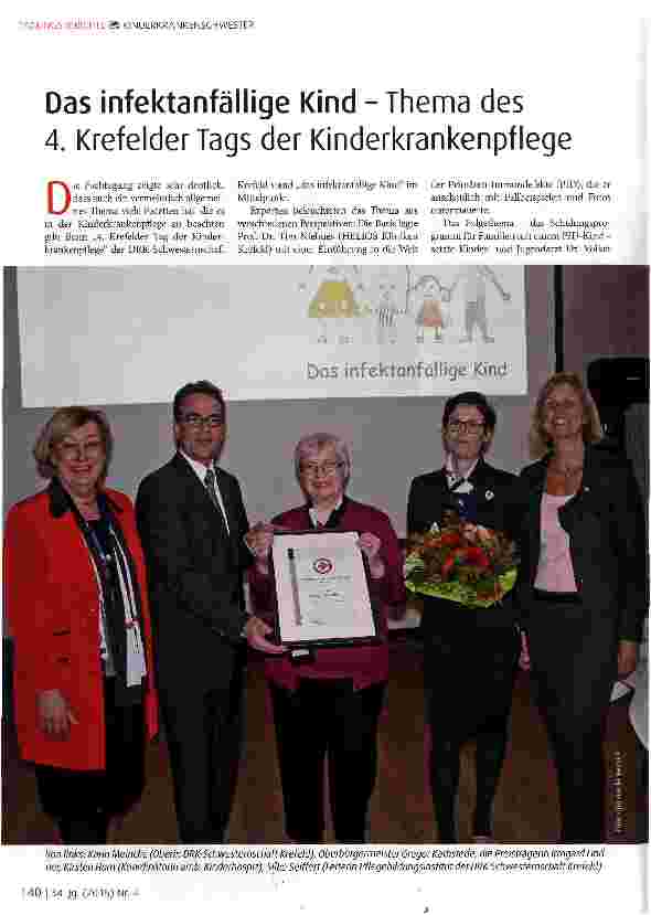 Vorschauseite 1: Das infektanfällige Kind - Thema des 4. KrefelderTags der Kinderkrankenpflege