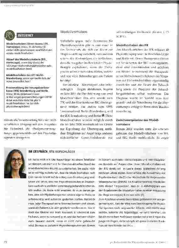 Vorschauseite 2: Mehr Autonomie in der Physiotherapie