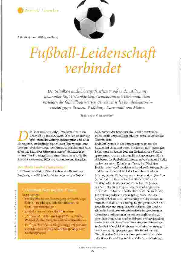 Vorschauseite 1: Fußball-Leidenschaft verbindet