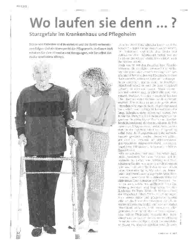 Vorschauseite 1: Wo laufen sie denn ... ? Sturzgefahr im Krankenhaus und Pflegeheim