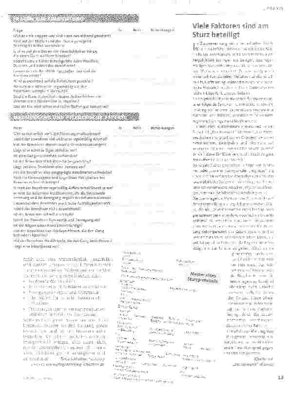 Vorschauseite 2: Wo laufen sie denn ... ? Sturzgefahr im Krankenhaus und Pflegeheim