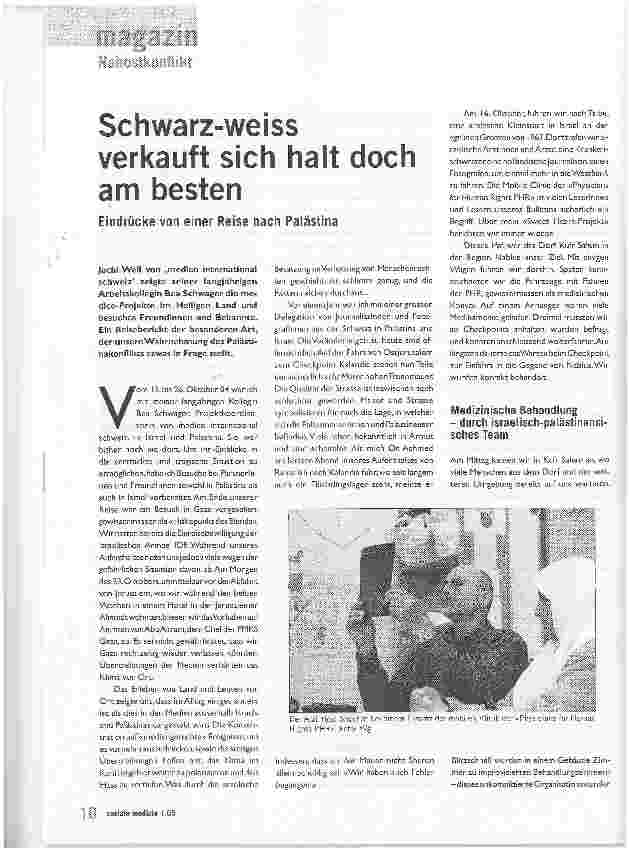 Vorschauseite 1: Schwarz-weiss verkauft sich halt doch am bestenEindrücke von einer Reise nach Palästina