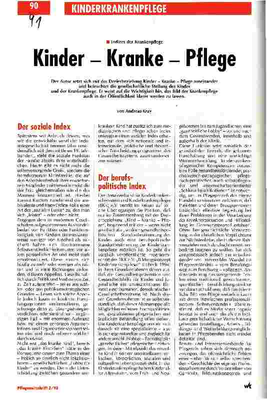 Vorschauseite 1: Kinder - Kranke - Pflege
