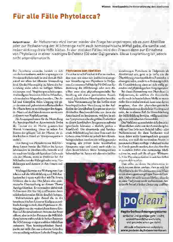 Vorschauseite 1: Für alle Fälle Phytolacca?