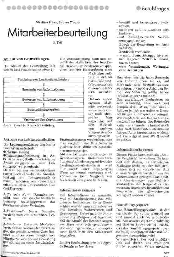 Vorschauseite 1: Mitarbeiterbeurteilung 2. Teil