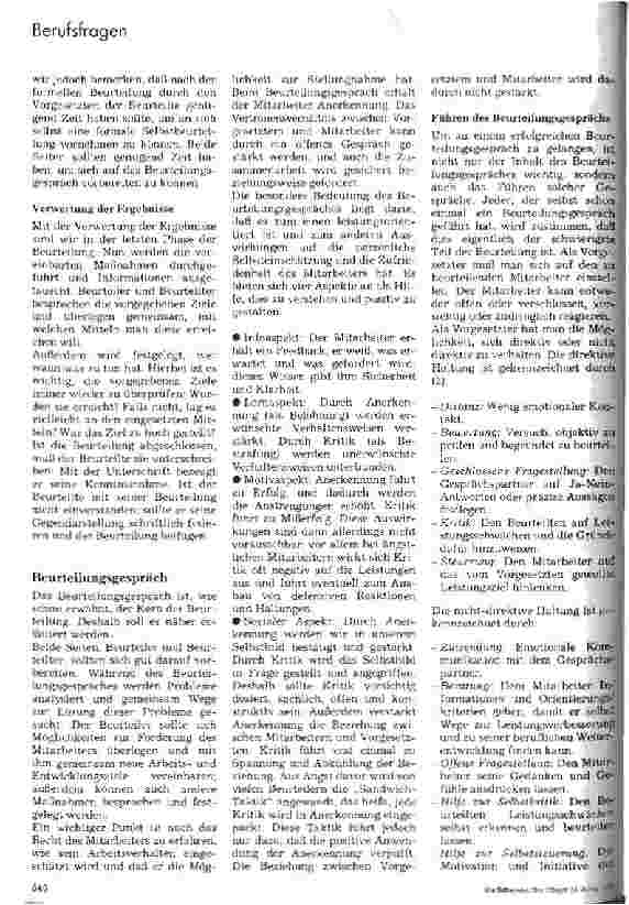 Vorschauseite 2: Mitarbeiterbeurteilung 2. Teil