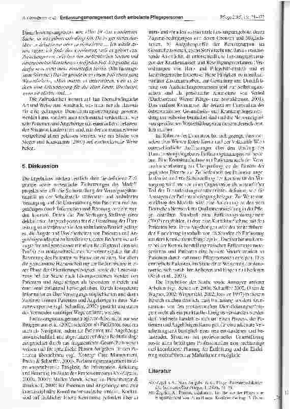 Vorschauseite 6: Ausgewählte Ergebnisse einer Evaluationsstudie über ein Wiener Modellprojekt: Entlassungsmanagement durch ambulante Pflegepersonen - Sicht der Patienten und Angehörigen