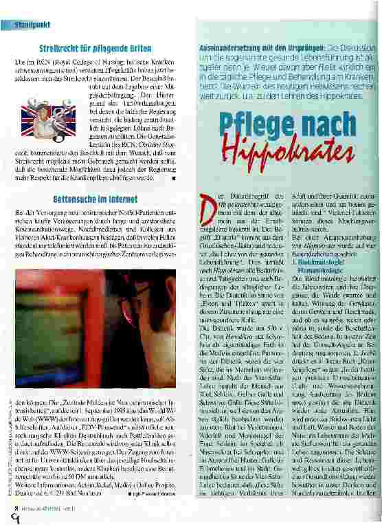 Vorschauseite 1: Pflege nach Hippokrates Auseinandersetzung mit den Ursprüngen