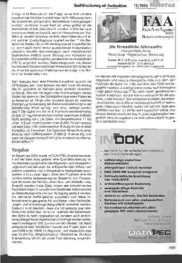 Vorschauseite 3: Qualitätssicherung mit Routinedaten im CLINOTEL-Krankenhausverbund