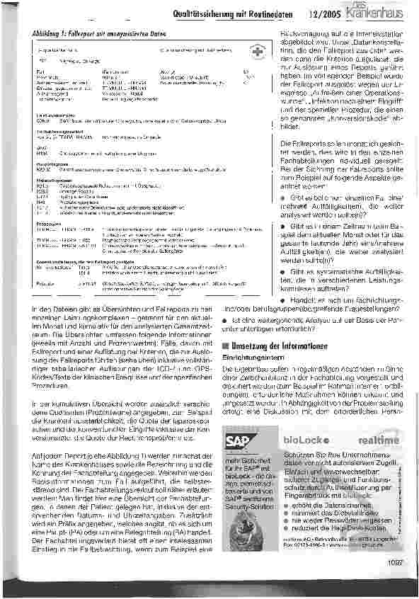 Vorschauseite 5: Qualitätssicherung mit Routinedaten im CLINOTEL-Krankenhausverbund