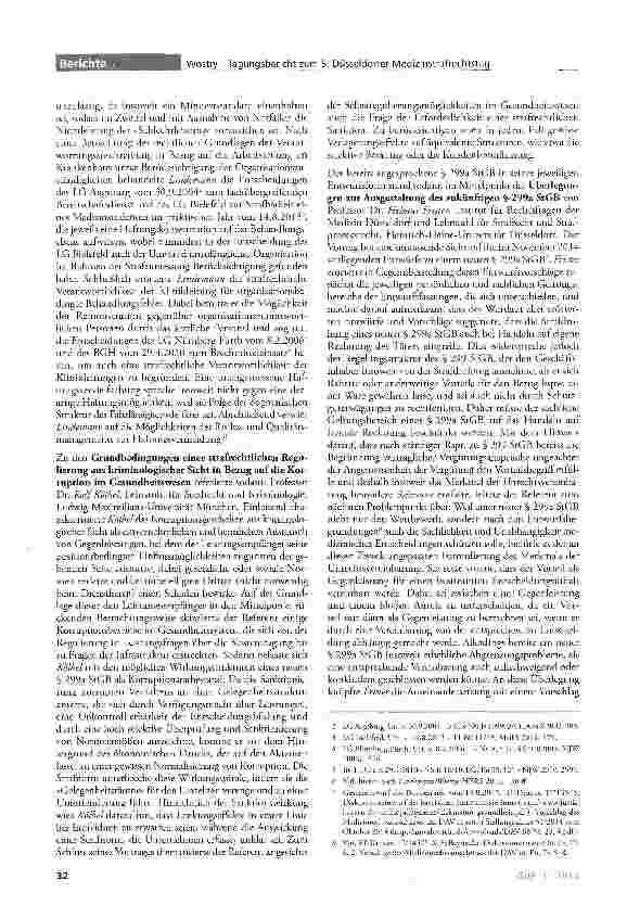 Vorschauseite 2: Tagungsbericht zum 5. Düsseldorfer Medizinstrafrechtstag