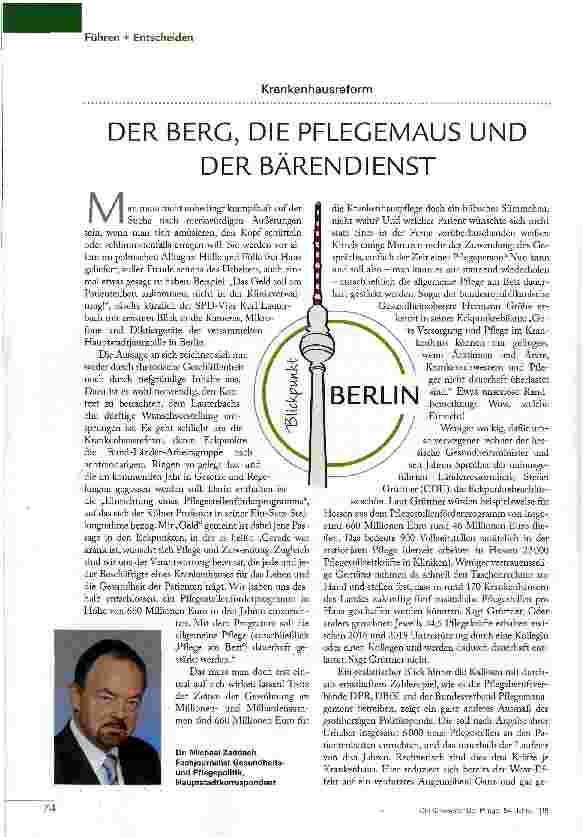 Vorschauseite 1: DER BERG, DIE PFLEGEMAUS UND DER BÄRENDIENST