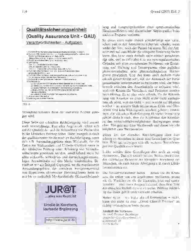 Vorschauseite 4: Qualitätsmanagement bei Klinischen Prüfungen und Anwendungsbeobachtungen: Ethik braucht mehr als die Umsetzung der GCP-Richtlinie