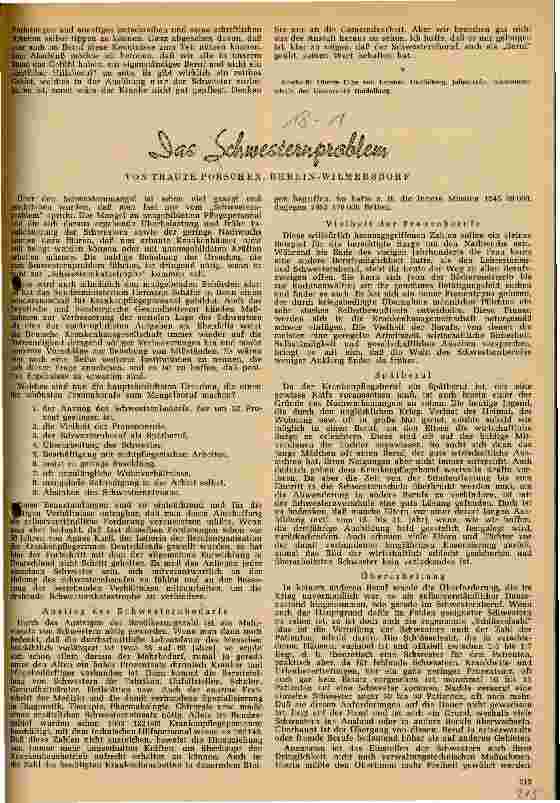 Vorschauseite 1: Das Schwesternproblem