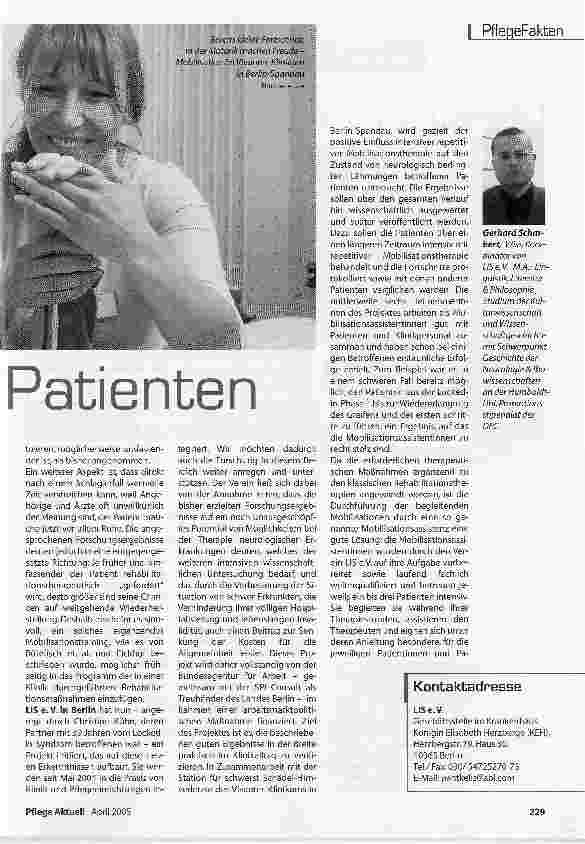 Vorschauseite 2: LIS mobilisiert Locked-in Patienten