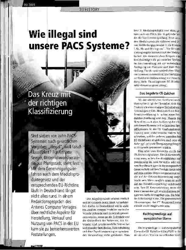 Vorschauseite 1: Wie illegal sind unsere PACS Systeme?