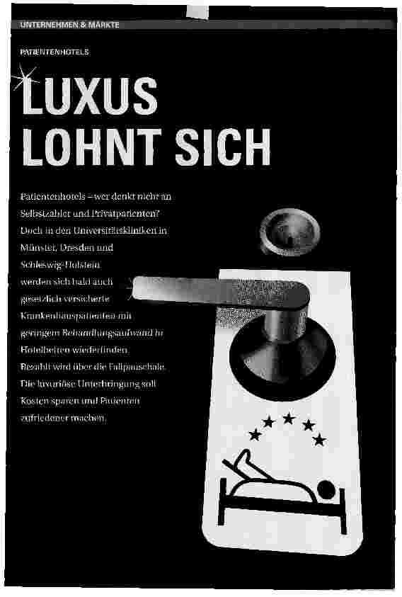 Vorschauseite 1: Luxus lohnt sich Patientenhotels