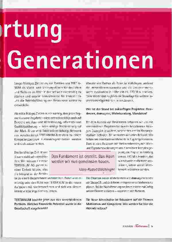Vorschauseite 2: Verantwortung für alle Generationen